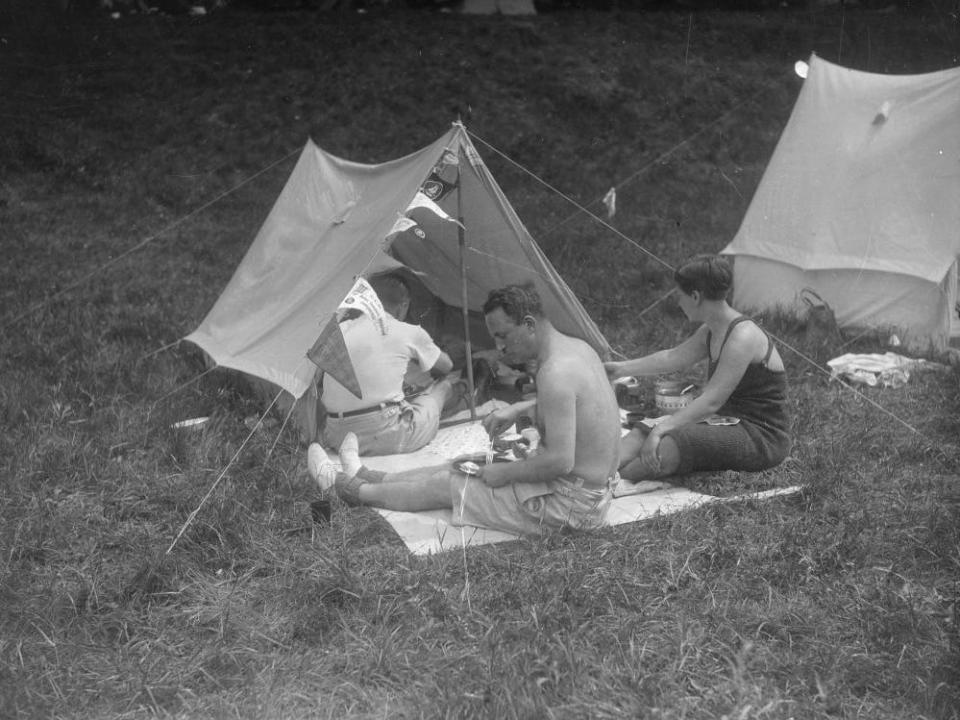 People camping in France in 1930