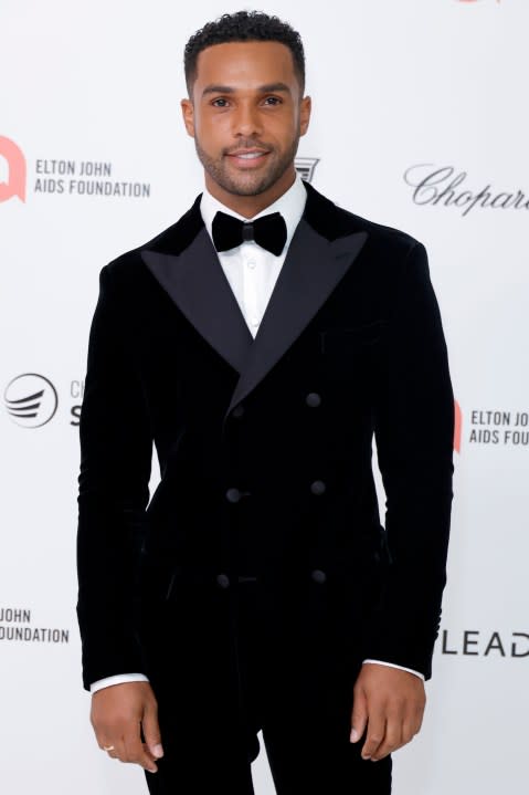 WEST HOLLYWOOD, CALIFORNIA – MARCH 10: Lucien Laviscount attends the Elton John AIDS Foundation’s 32nd Annual Academy Awards Viewing Party on March 10, 2024 in West Hollywood, California. (Photo by Frazer Harrison/Getty Images)