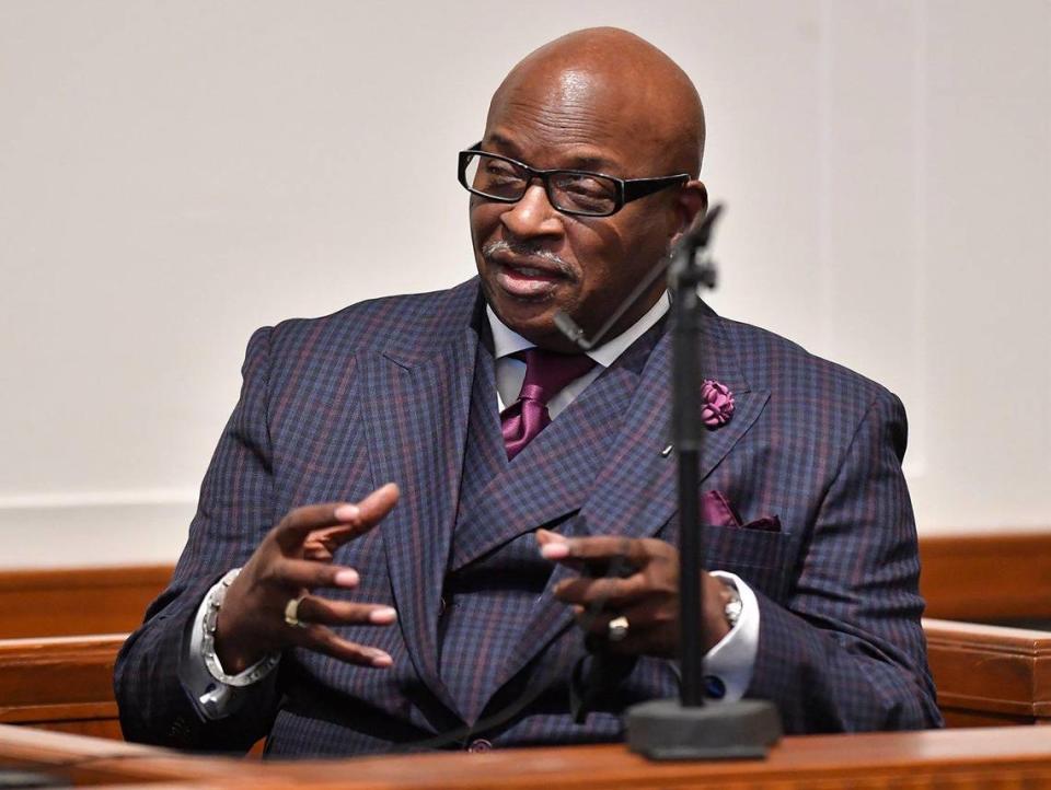 Eric Wesson testifies Tuesday during the evidentiary hearing regarding the innocence of Kevin Strickland, who has been incarcerated for the past 43 years. Strickland has denied any involvement in the 1978 triple murder in Kansas City for which he remains imprisoned.