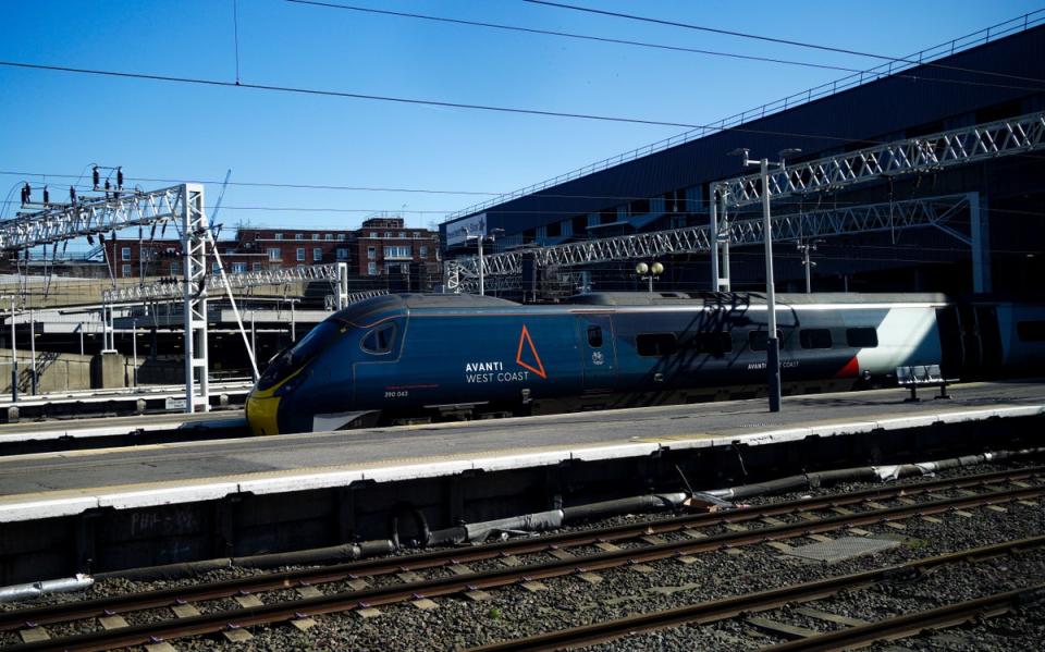 Generic stock of Avanti train at Euston station, central London (Peter Byrne/PA) (PA Wire)