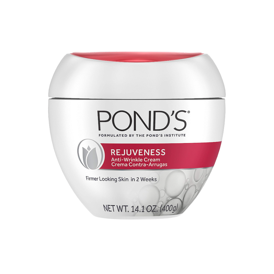 <p><a href="https://www.amazon.com/Ponds-Rejuveness-Wrinkles-Hydroxy-Collagen/dp/B004LZM6TI/?tag=syn-yahoo-20&ascsubtag=%5Bartid%7C10056.g.41032762%5Bsrc%7Cyahoo-us" rel="nofollow noopener" target="_blank" data-ylk="slk:Shop Now;elm:context_link;itc:0;sec:content-canvas" class="link ">Shop Now</a></p><p>Rejuveness Anti-Wrinkle Cream</p><p>$15.61</p><span class="copyright">Amazon</span>