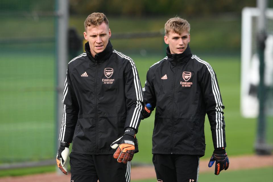 Leno and Runarsson are now Arsenal’s only senior goalkeepers - and the latter has looked out of his depth (Arsenal FC via Getty Images)