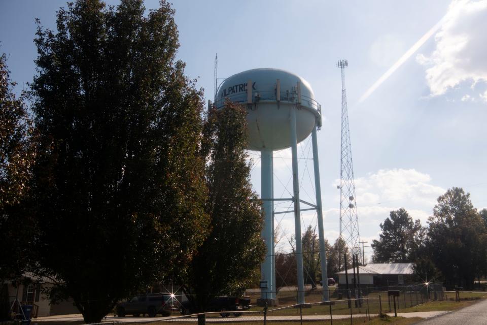 The Kilpatrick water tower in Alabama, Thursday, Nov. 3, 2022.