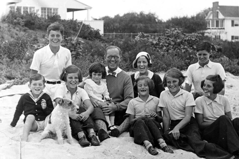 <p>The Kennedy family is shown with dog Buddy in Hyannis Port, Mass., Sept. 4, 1931. From left are: Robert Kennedy, John F. Kennedy, Eunice Kennedy, Jean Kennedy (on lap of) Joseph P. Kennedy Sr., Rose Fitzgerald Kennedy (behind) Patricia Kennedy, Kathleen Kennedy, Joseph P. Kennedy Jr. (behind) Rosemary Kennedy. (Photo: Richard Sears/John F. Kennedy Presidential Library and Museum) </p>