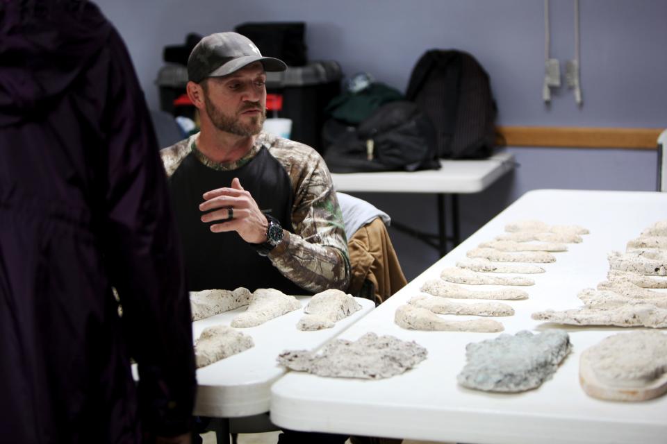 Shane Carpenter talks about castings during the first Ozark Mountain Bigfoot Conference Oct. 8, 2022.