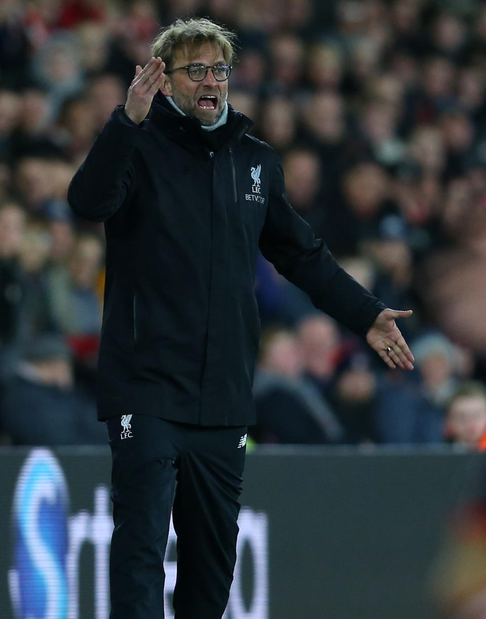 <p>Jurgen Klopp issues instructions from the sidelines (Getty Images) </p>