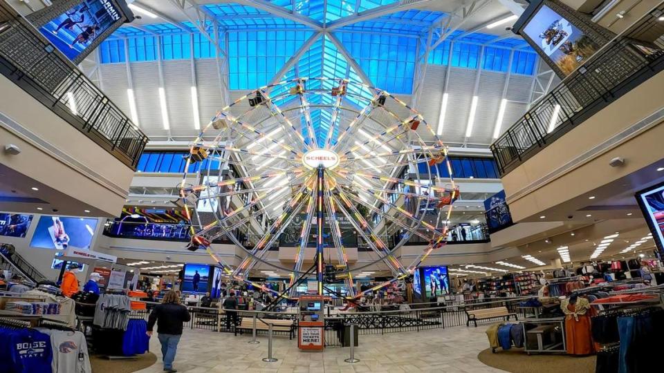 It’s hard to miss the Ferris wheel in the center of the new Scheels store in Meridian. The store opens to the public on Saturday, April 6.