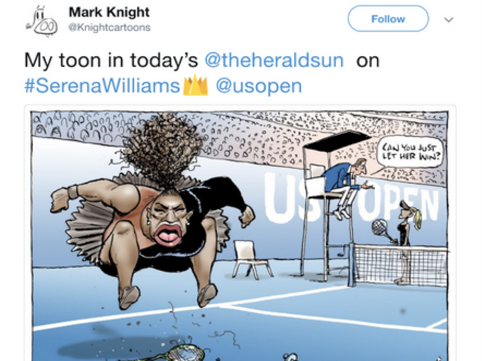 Mark Knight later deleted a tweet of the cartoon