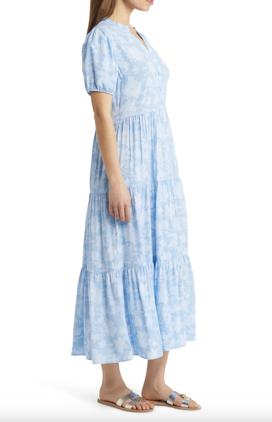 The Caslon Floral Short Sleeve Tiered Maxi Dress is selling out fast.