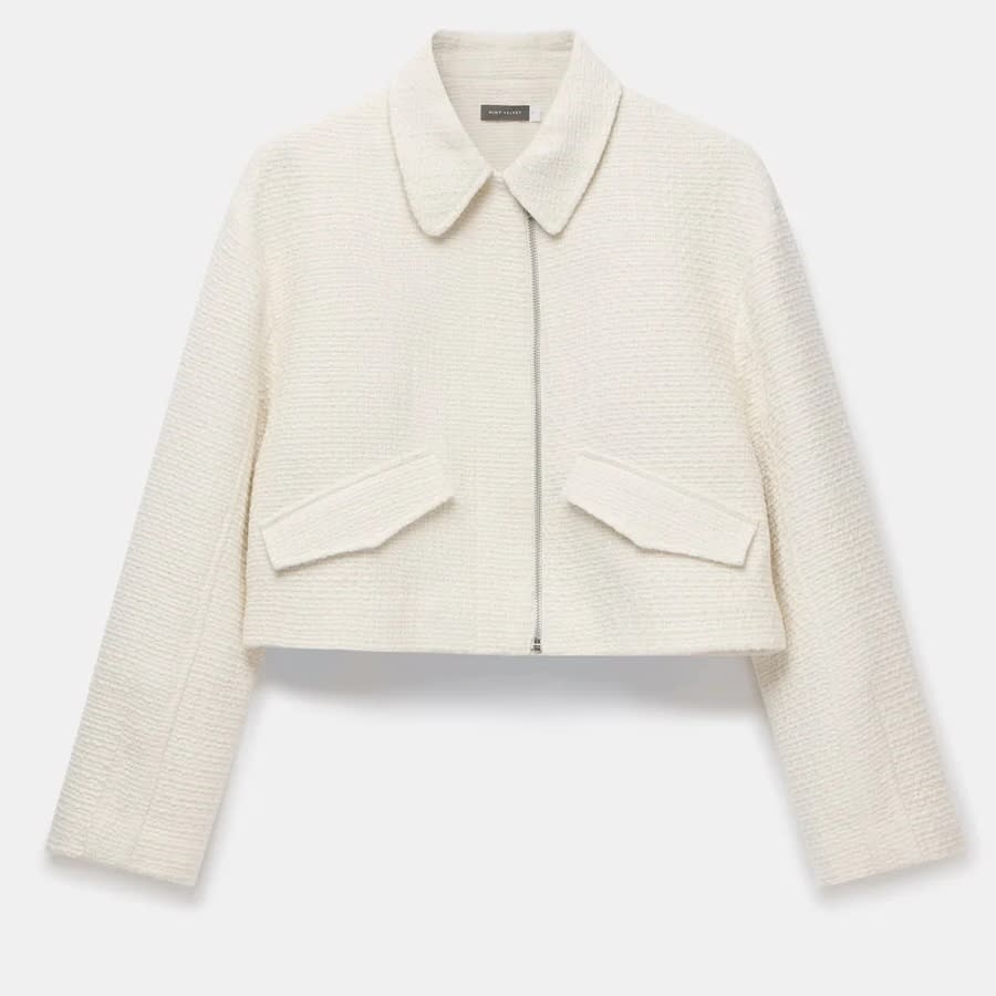 Mint Velvet White Boucle Jacket