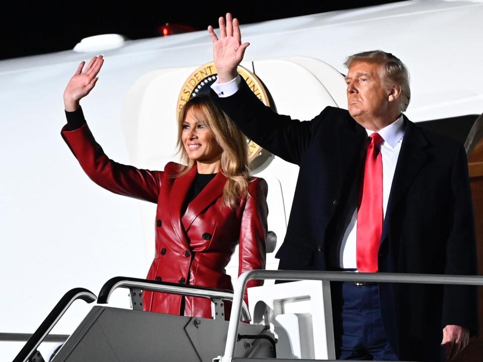 An image of former President Donald Trump and former First Lady Melania Trump