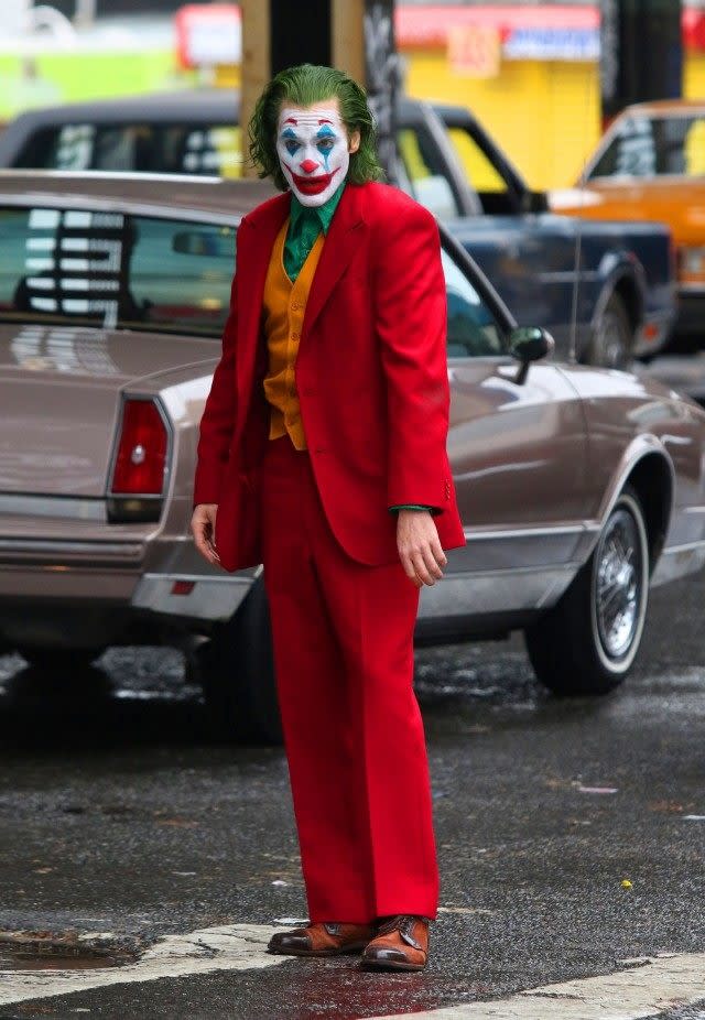 The leading man was spied filming a high-speed sequence for his new film 'Joker.'