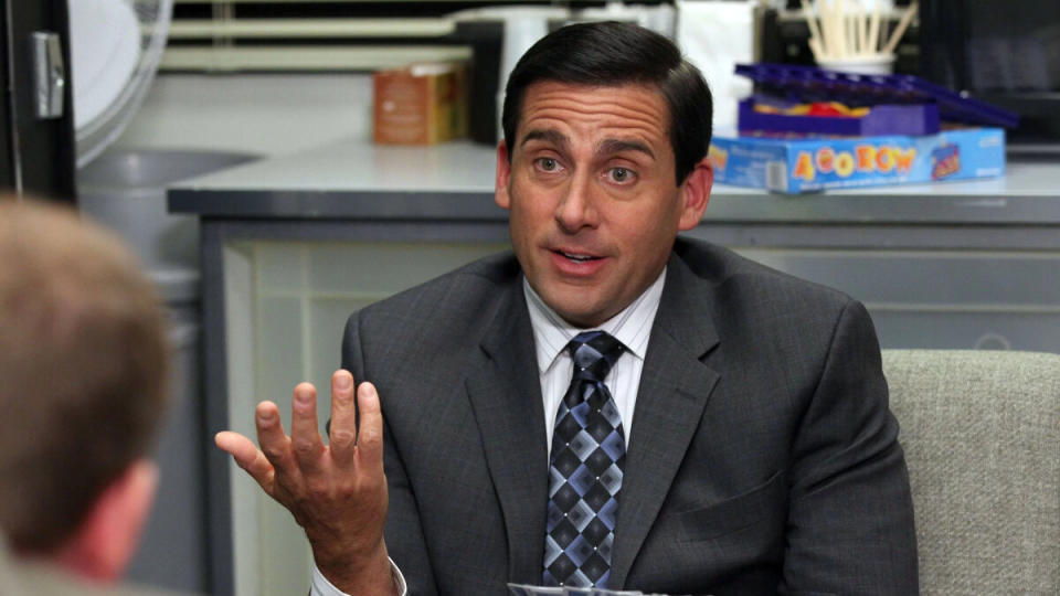 Steve Carell as Michael Scott on the American version of 'The Office'. (Credit: NBC)