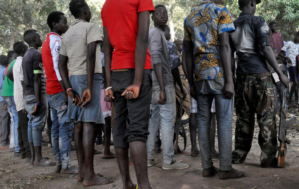 <p>South Sudanese children released by armed groups attend a ceremony in the western town of Yambio, South Sudan on Feb. 7, 2018. (Photo: Denis Dumo/Reuters) </p>