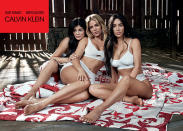 <p><strong>Models:</strong> Kylie Jenner, Khloé Kardashian, Kim Kardashian<br><strong>Photographer: </strong>Willy Vanderperre<br>(Photo: Courtesy of Calvin Klein) </p>