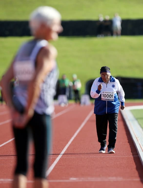 Man Kaur of India took up athletics eight years ago, at the tender age of 93