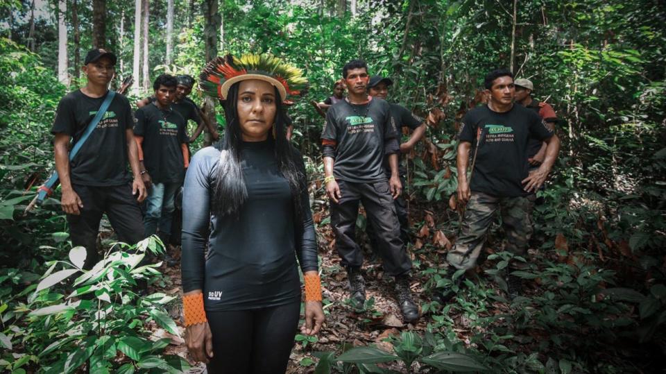 People standing in Amazon rainforest