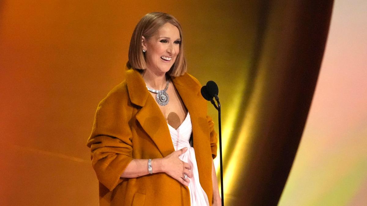 Singer Céline Dion makes a surprise appearance at the Grammy Awards despite health problems