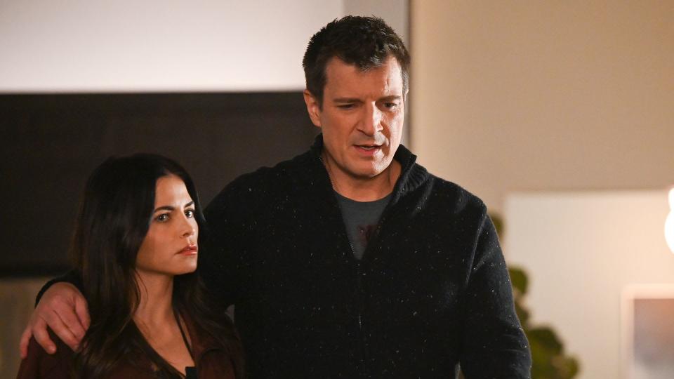 Jenna Dewan and Nathan Fillion in The Rookie finale