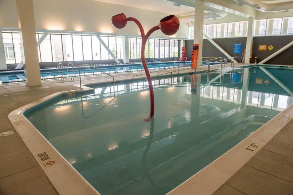 On the aquatics level, the Kirk Family YMCA offers two pools, a traditional lap pool and a warm water pool that will be used for swim lessons.