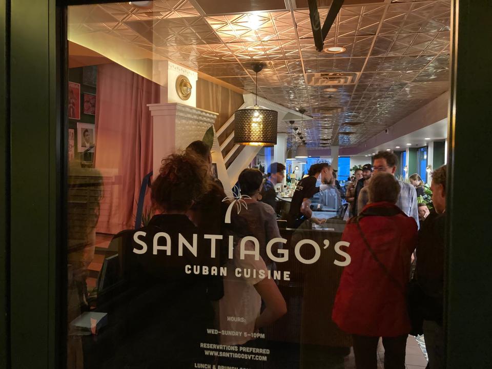 The entrance to Santiago's in Burlington, shown Aug. 25, 2023.