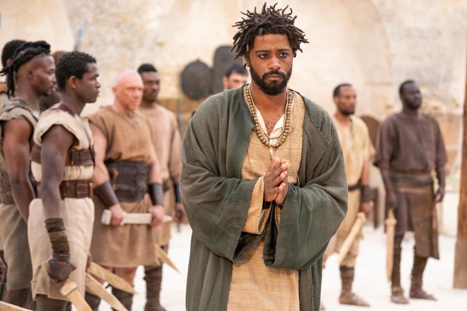 Clarence (LaKeith Stanfield) presents himself as the "new messiah" in "The Book of Clarence."