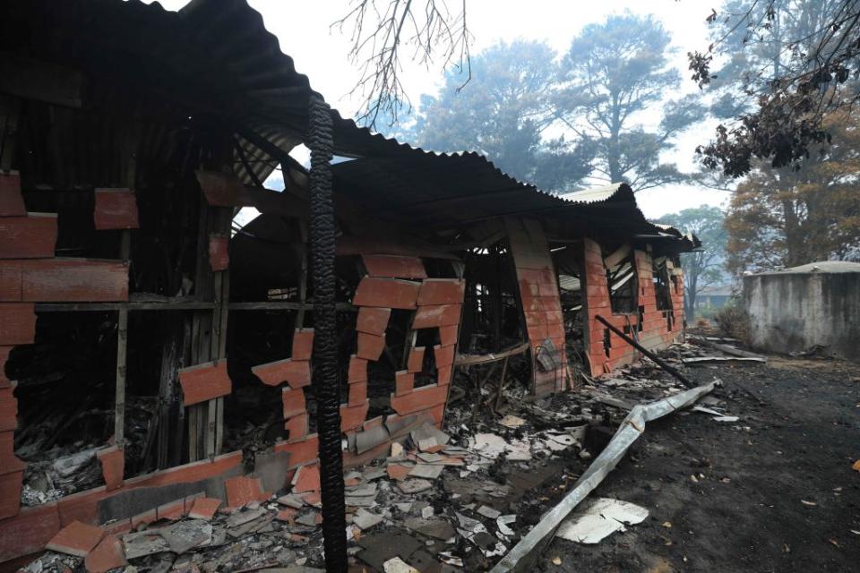 CANBERRA, Jan. 13, 2020 -- Burnt houses left by bushfires in the village of Wingello, about one and a half hour drive from Canberra, capital of Australia. (Photo by Chu Chen/Xinhua via Getty)