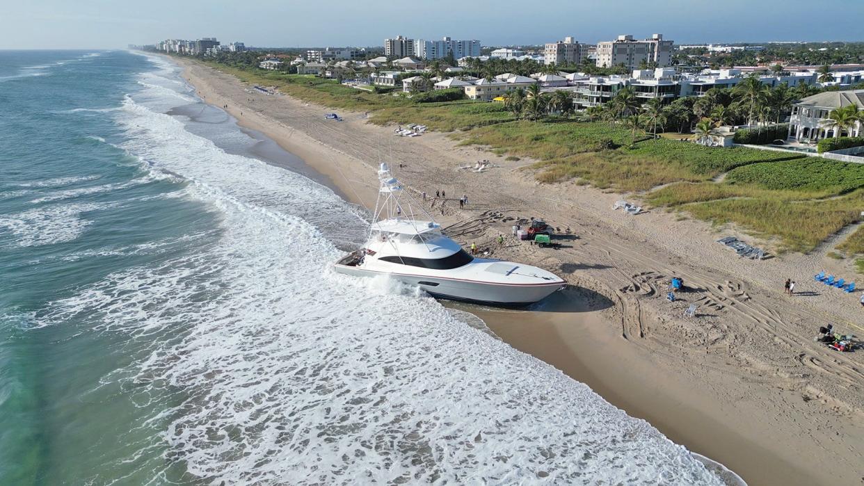 A yacht recently got stranded on Florida's Delray Beach.