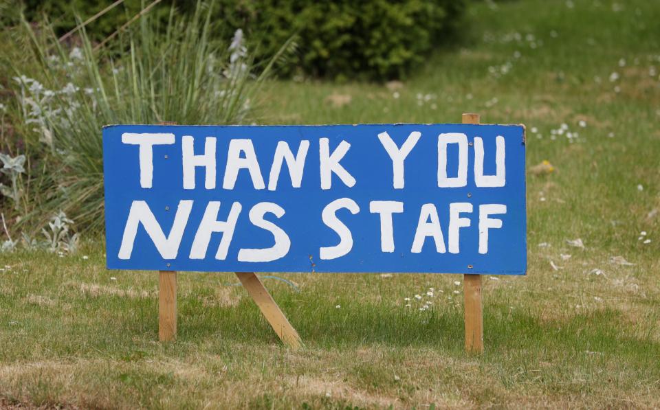 Thank You NHS signs near Worcestershire Royal Hospital (David Davies/PA) (PA Archive)