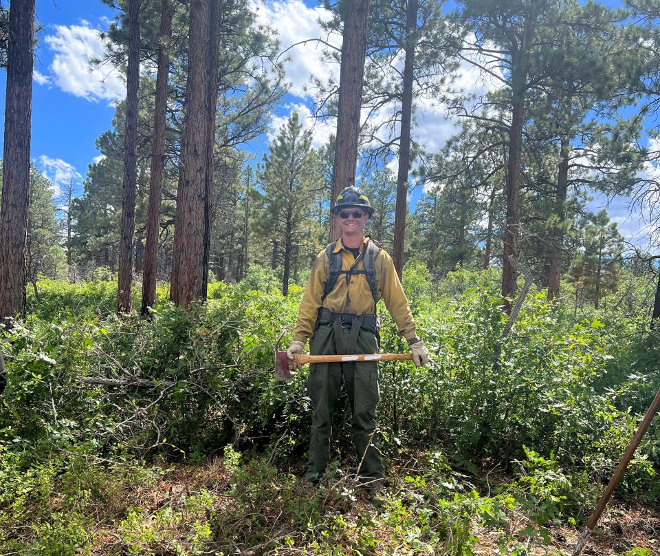 Noah Brown, who was trapped by the Eagle Creek Fire in 2017, has become a wildland firefighter in part to try and help save natural areas.