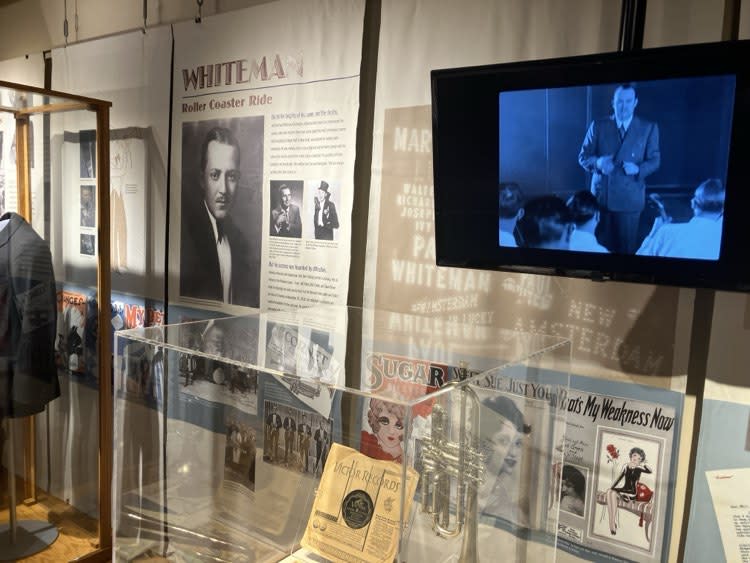 Video of “King of Jazz” Paul Whiteman at the Bix Museum (photo by Jonathan Turner).