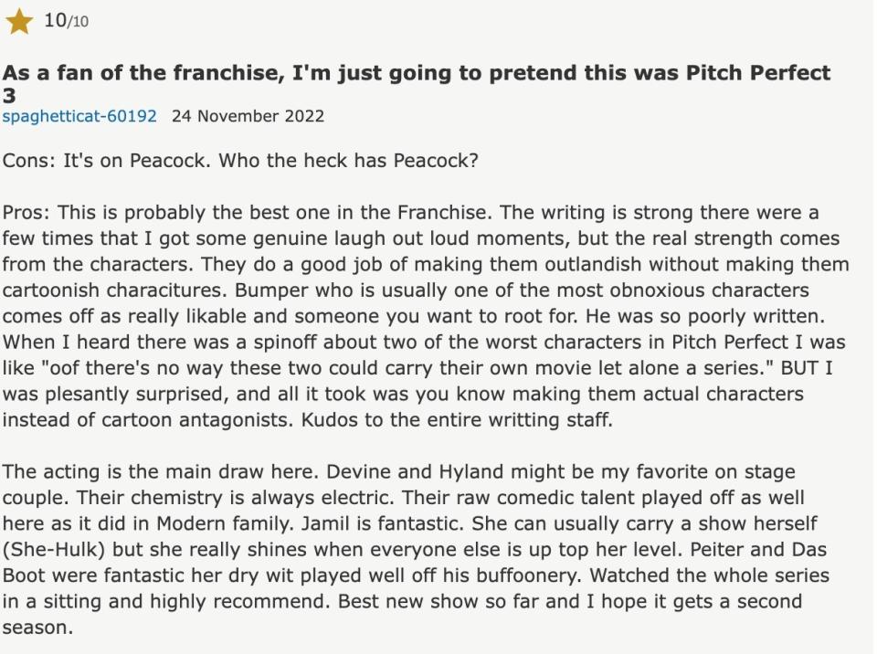 "Pitch Perfect: Bumper in Berlin" review on IMDB - 10/10