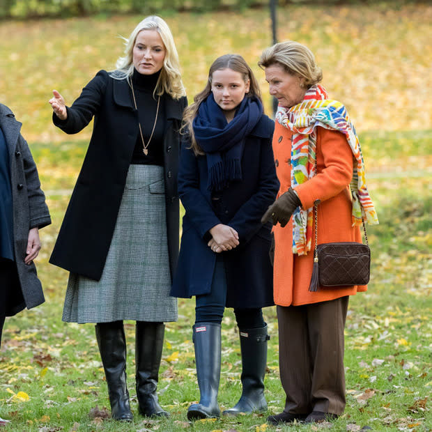 Princess Ingrid Alexandra with her mom and paternal grandmother.