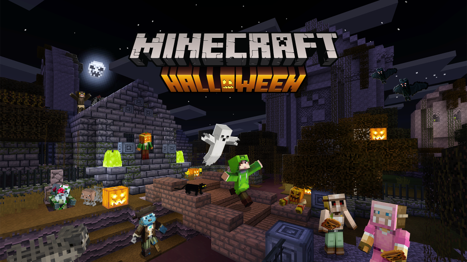 Halloween spookiness will appear within many of Minecraft's game interfaces in the days leading up to Halloween. (Minecraft)