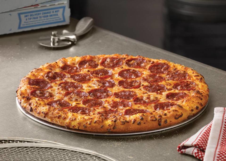 Fans will be able to get hand tossed pepperoni or cheese pizza from Domino’s at Bank of America Stadium.