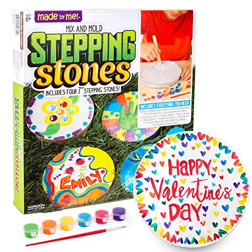 Made By Me Mix & Mold Your Own & Make 4 DIY Personalized Stepping Stones, Great Spring & Summer Weekend Activity, Perfect Keepsake, Birthday Party Idea for Kids Ages 5, 6, 7, 8, 9