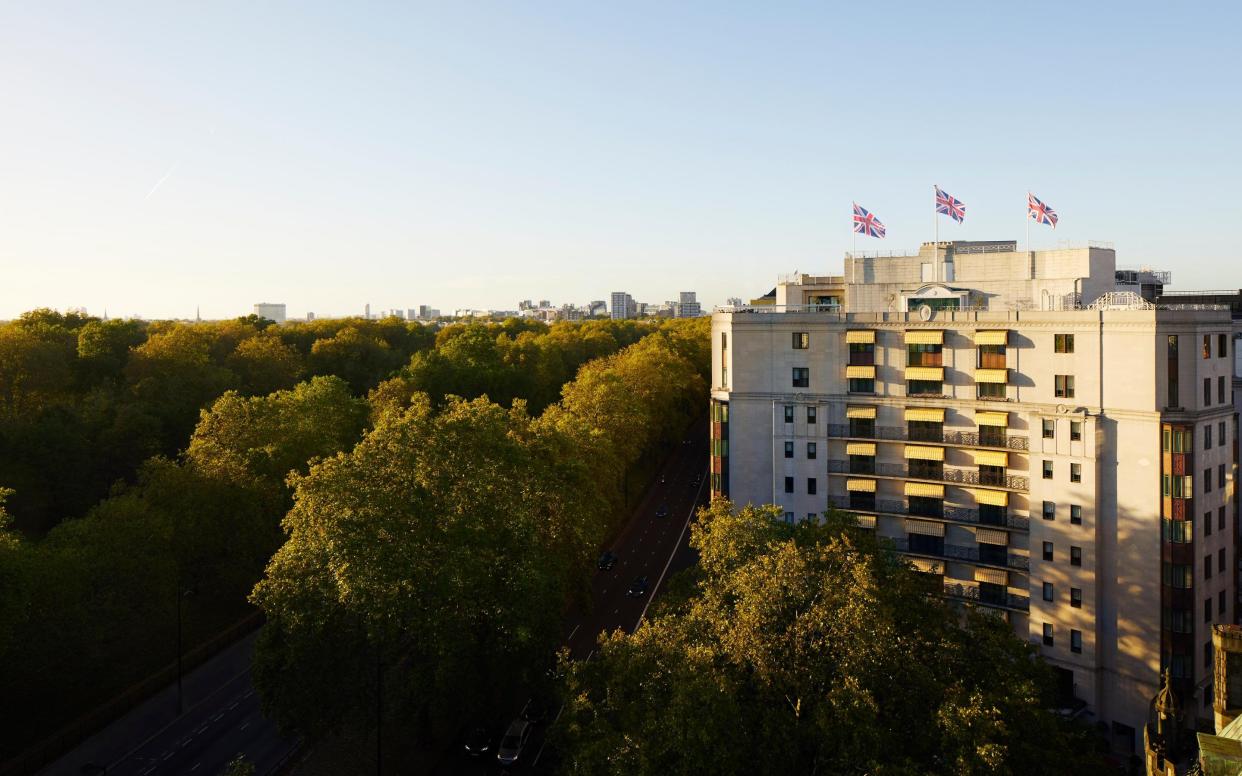 The Dorchester at sunset