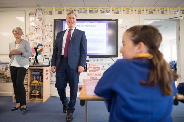 Labour leader Sir Keir Starmer and shadow education secretary Kate Green will visit a school in east London on Monday