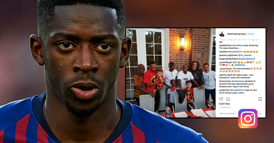 Ousmane Dembele has been photographed with a number of Arsenal stars