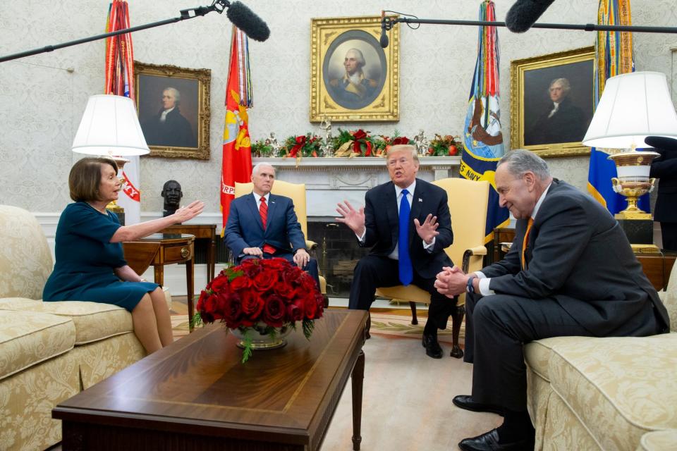 Trump, Pelosi and Schumer have long come to blows over the government shutdown (EPA/Michael Reynolds)