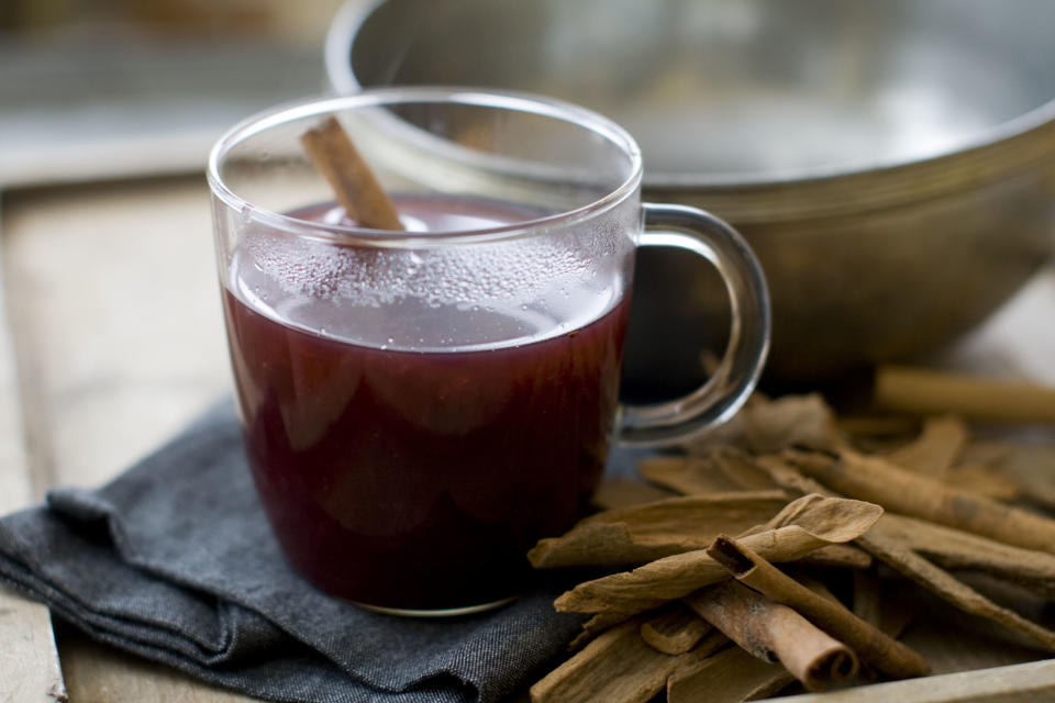 This Jan. 6, 2014 photo shows sbiten in Concord, N.H. Sbiten is a Russian mulled honey drink. Served warm, it is similar to mulled cider. (AP Photo/Matthew Mead)