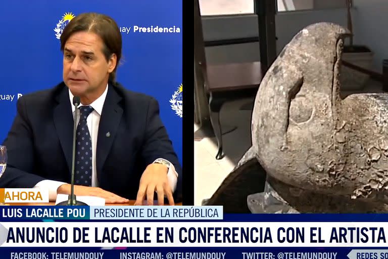 El anuncio de Luis Lacalle Pou sobre el águila del Graf Spee