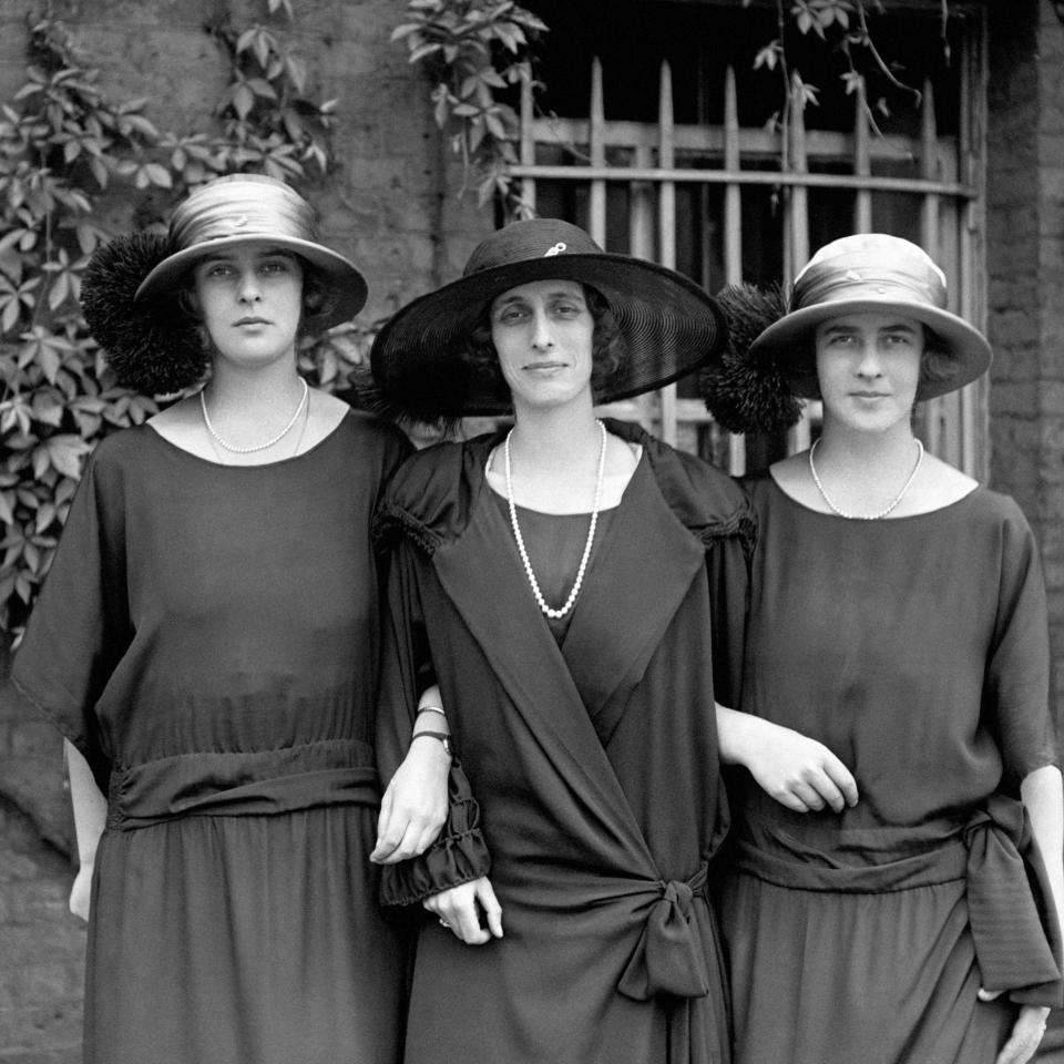 Lady Louise Mountbatten with Princess Theodora of Greece (left) and Princess Margarita of Greece (right), daughters of Prince Andrew of Greece and Denmark, and sisters of the Duke of Edinburgh - PA Archive 