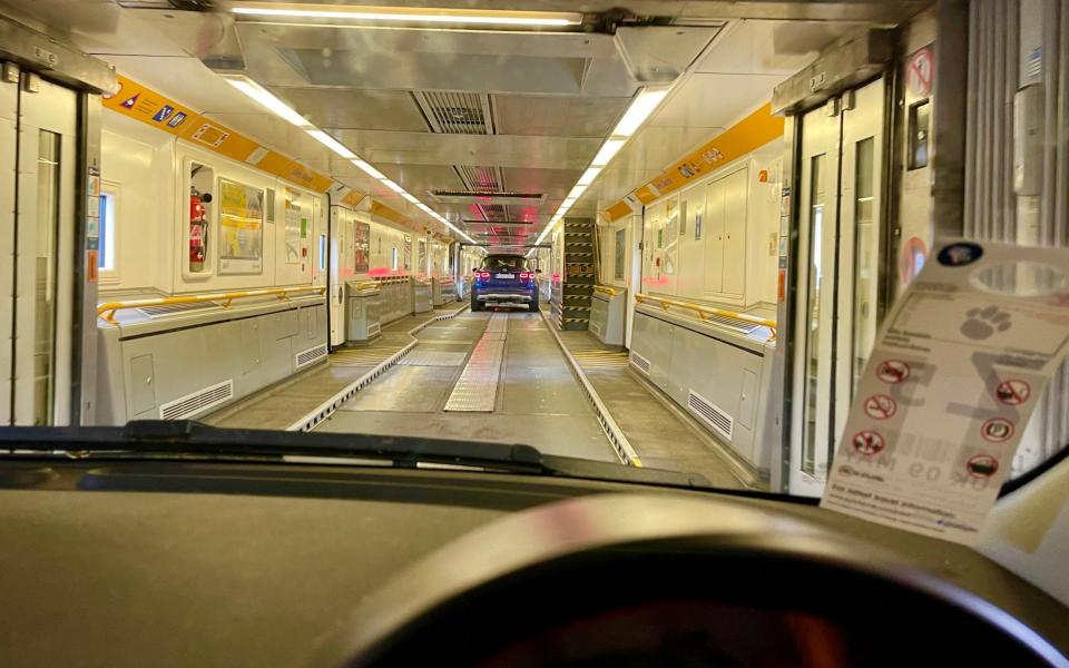 Driving onto the Eurotunnel - Annabel Fenwick Elliott