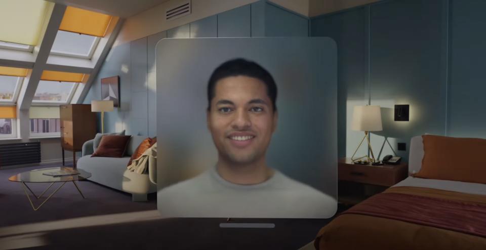 Apple's Vision Pro creates a digital likeness using AI to show when you're FaceTiming someone.