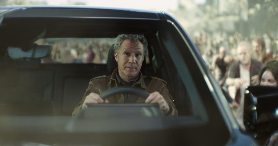 Actor Will Ferrell in a scene from GM and Netflix upcoming Super Bowl spot to run Feb. 12, 2023.