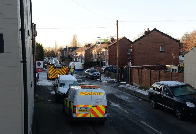 Emergency services at the scene (Peter Byrne/PA)