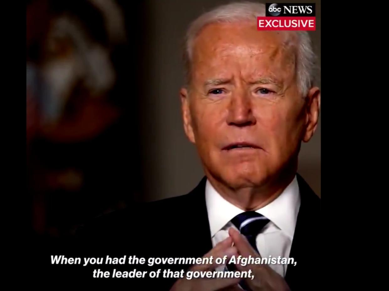 US President Joe Biden in an interview with ABC News on Wednesday (ABCNews)