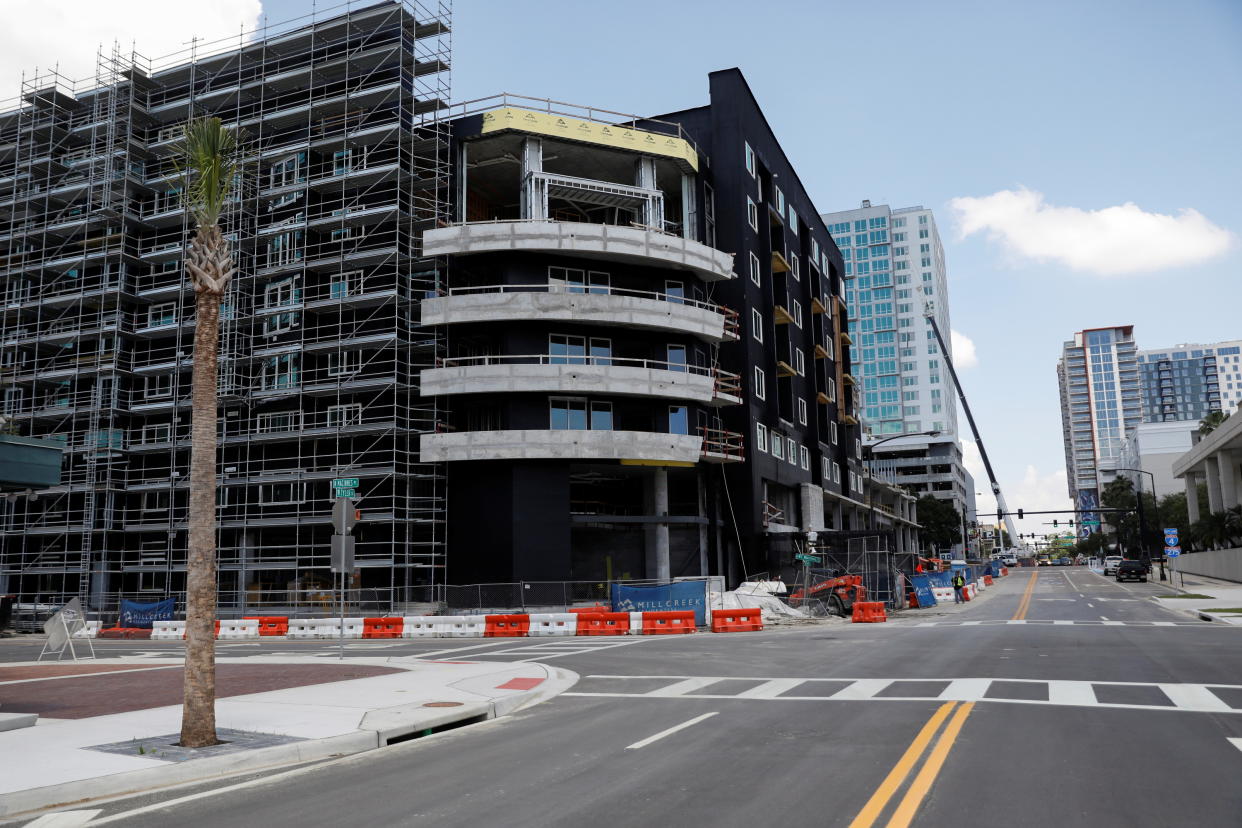 New apartments are seen under construction while building material supplies are in high demand in downtown Tampa, Florida, U.S., May 5, 2021.  REUTERS/Octavio Jones