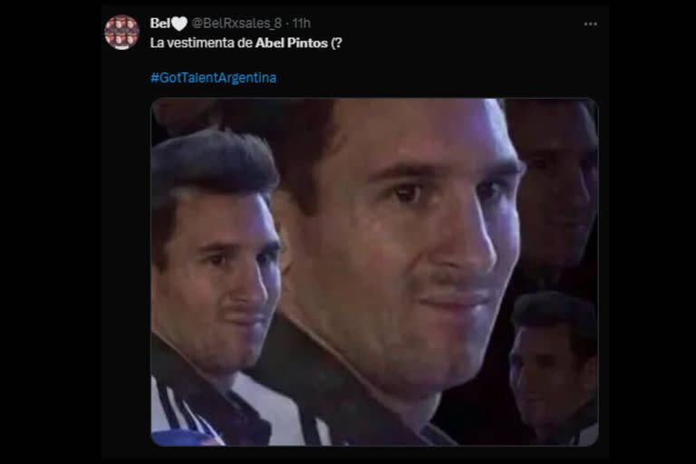 Messi fue utilizado para la reacción ante el look de Abel Pintos (Captura Twitter)